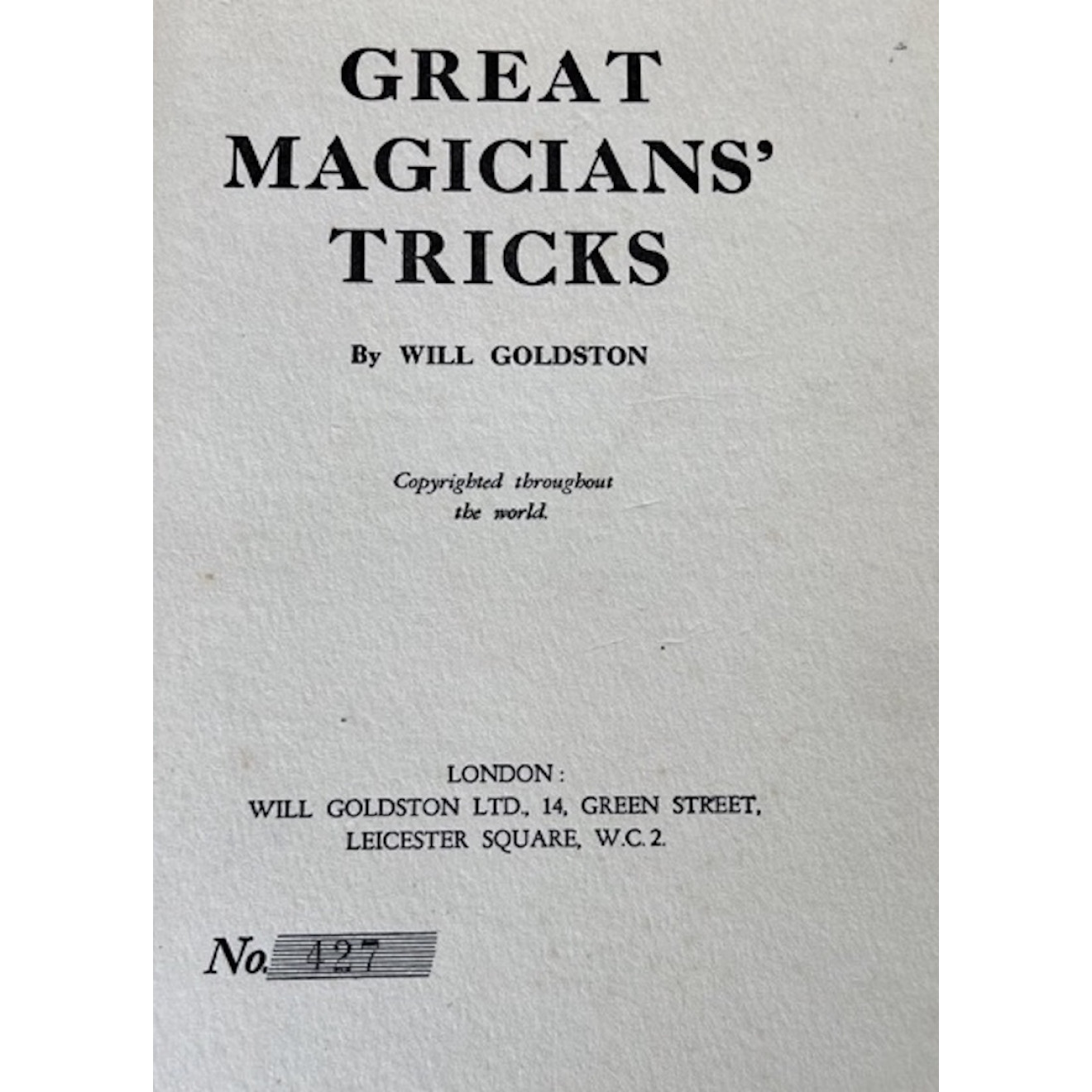 Great Magicians' Tricks