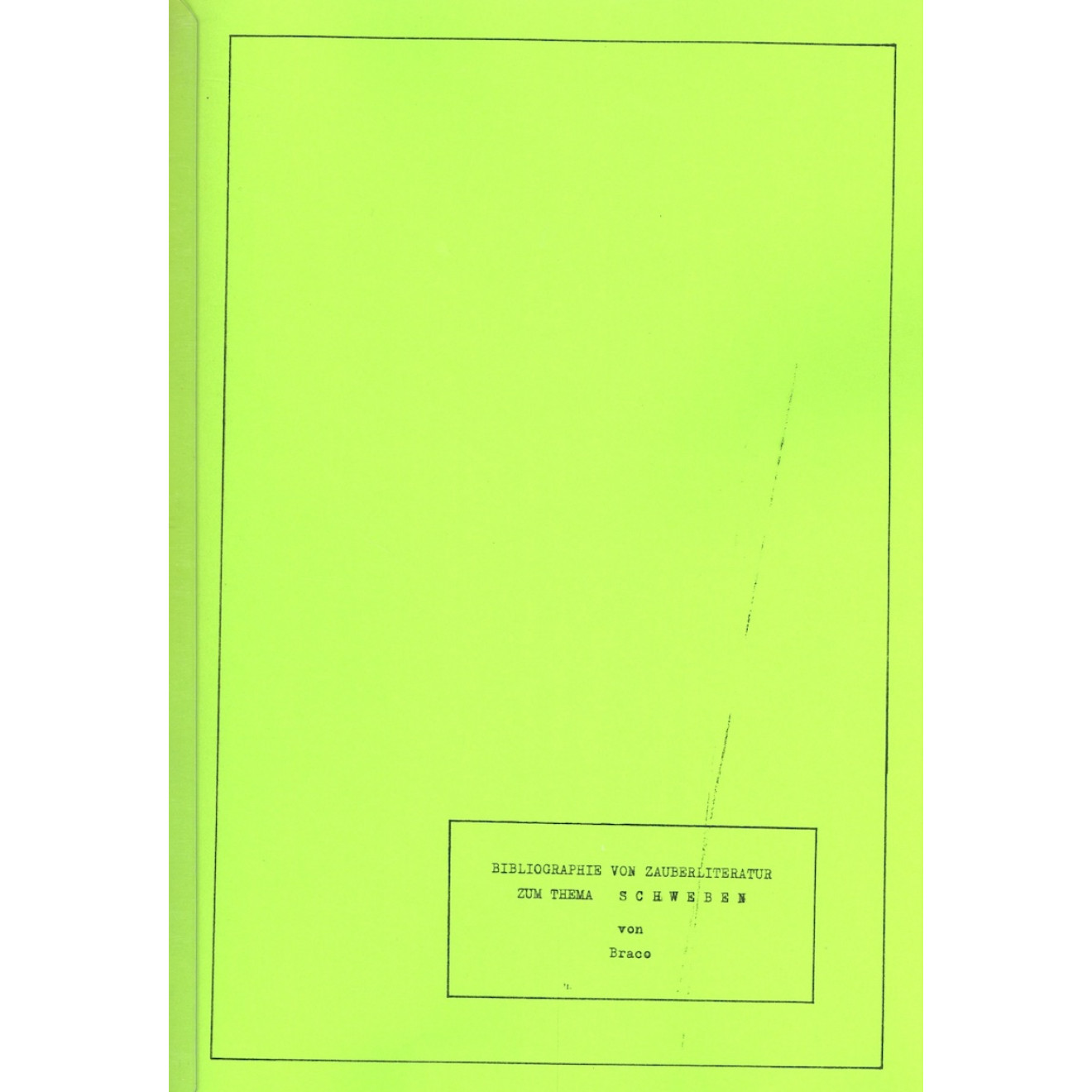 Braco's Bibliographie zum Thema Schweben