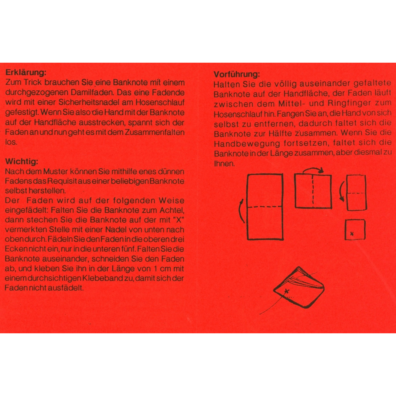 Die zusammenfaltende Banknote