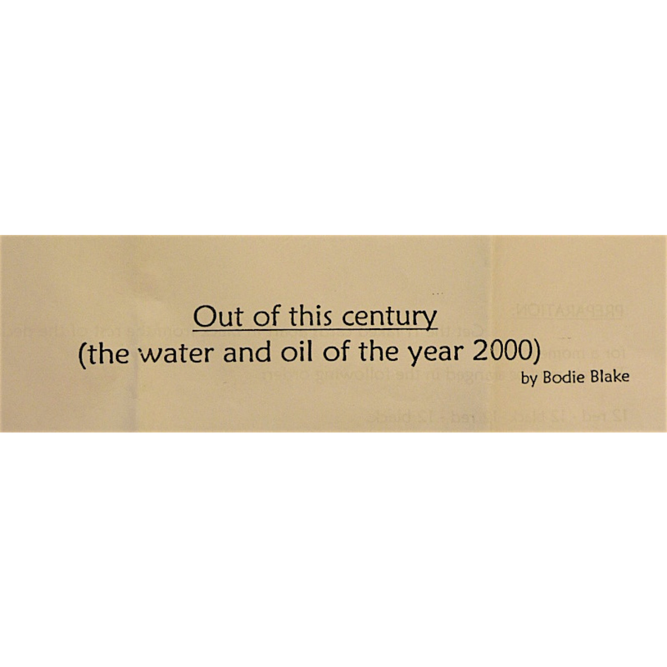 Out Of This Century