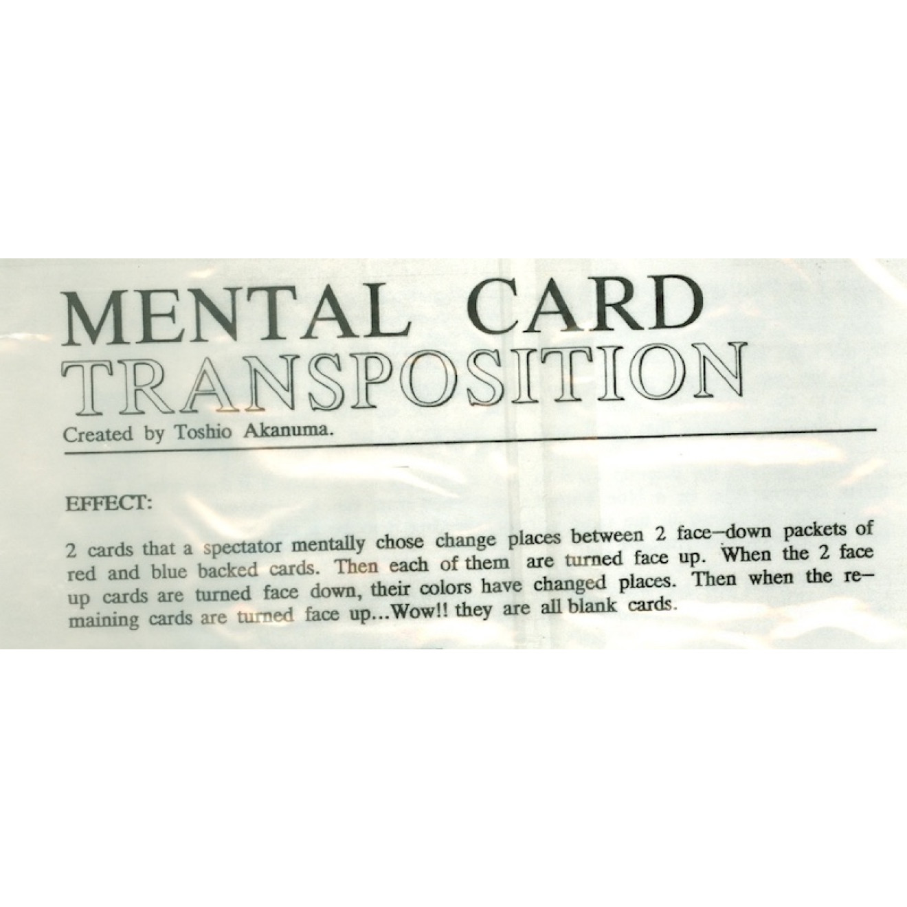 Mental Card Transposition