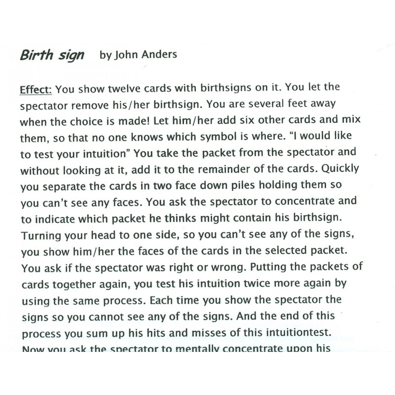 Birth Sign by John Anders