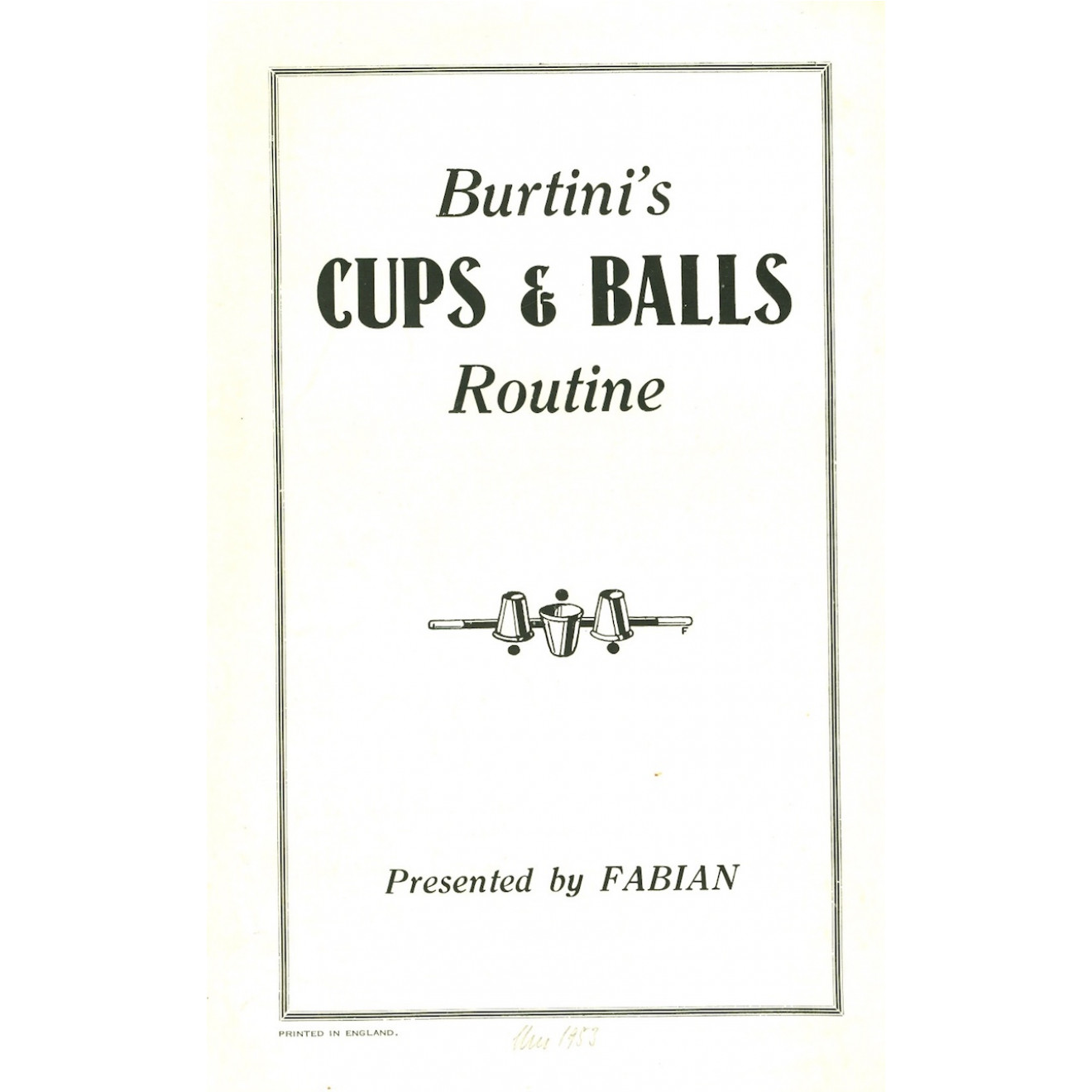 Burtini's Cups & Balls Routine