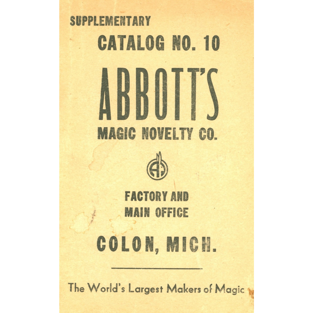 Abbott's Catalog No. 10