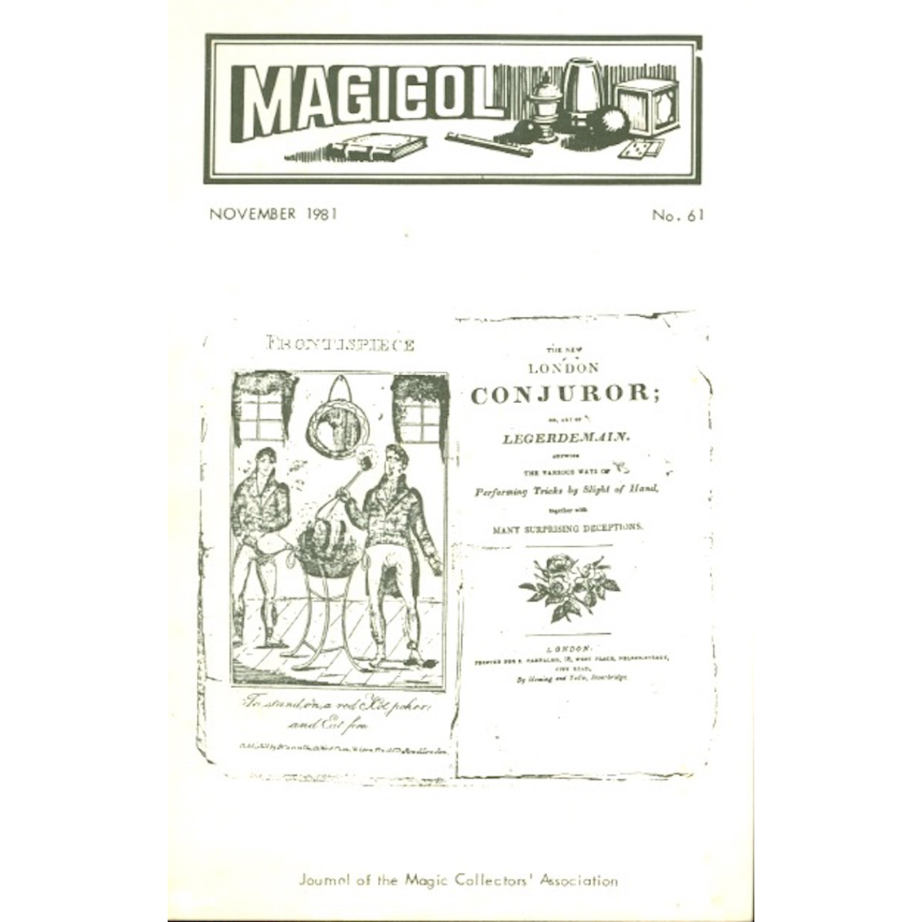 Magicol No. 61, November 1981 - The New London Conjuror