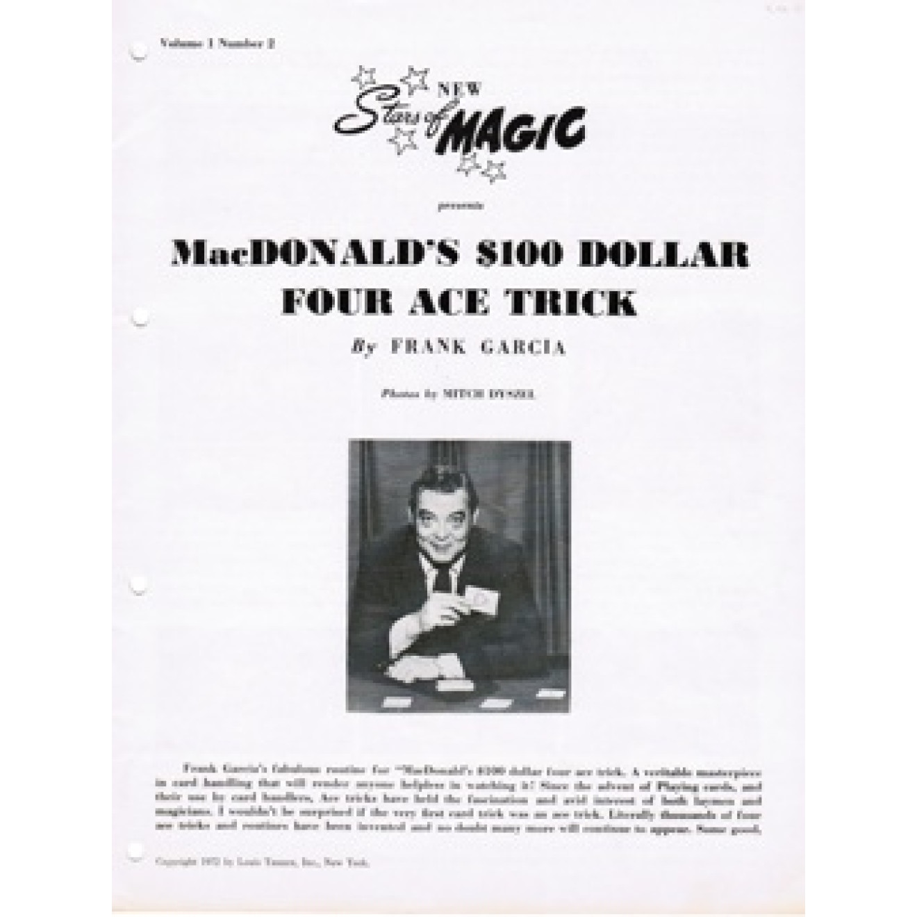 New Stars of Magic Vol.1, Nr.2: MacDonald's $100 Dollar Four Ace Trick