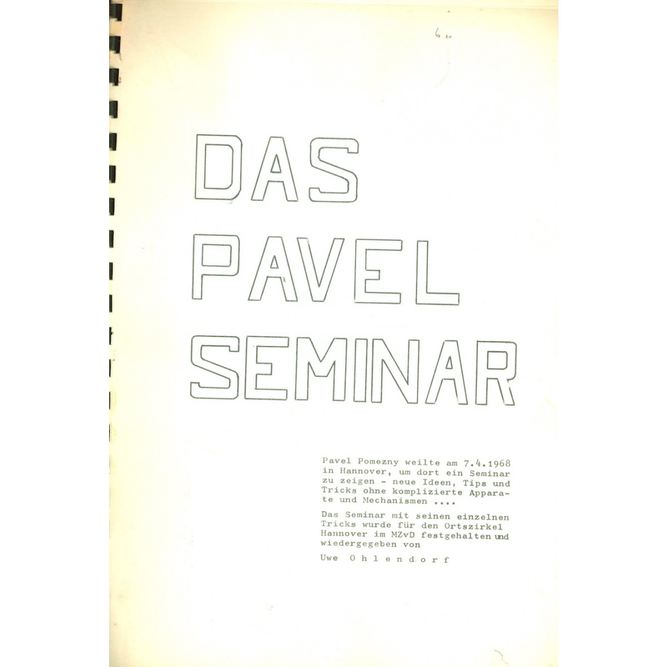 Das Pavel Seminar