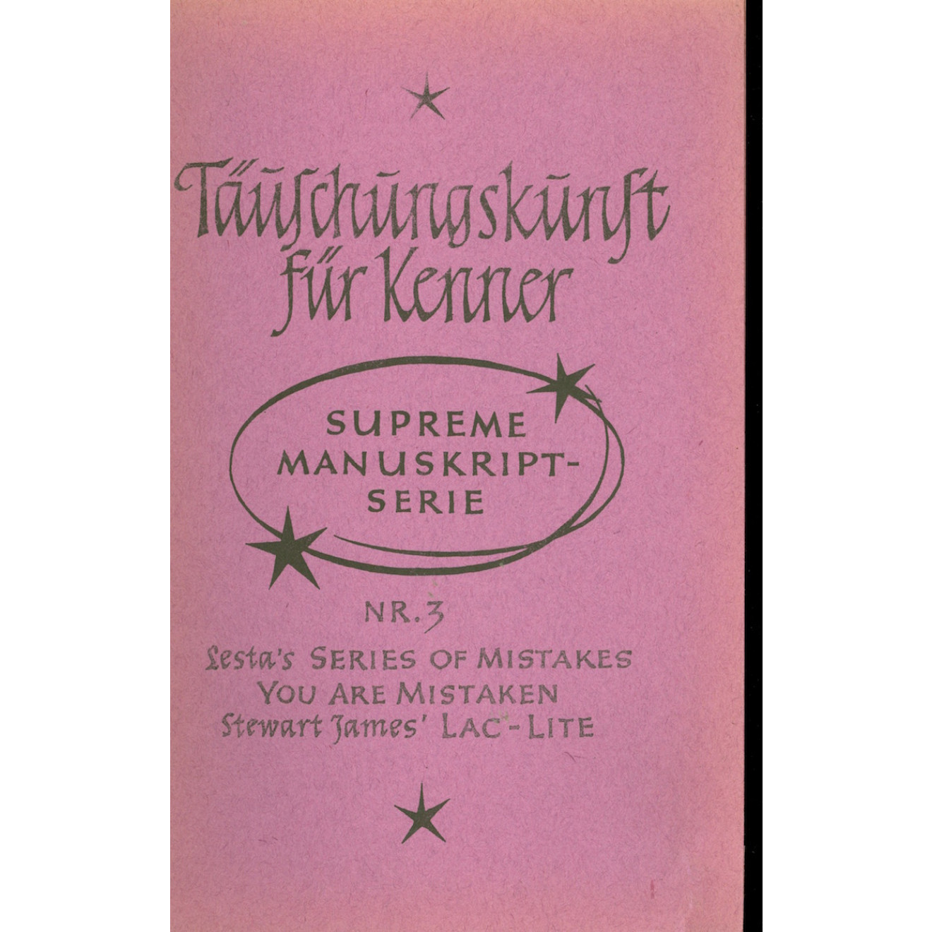 Täuschungskunst für Kenner, Nr. 3
