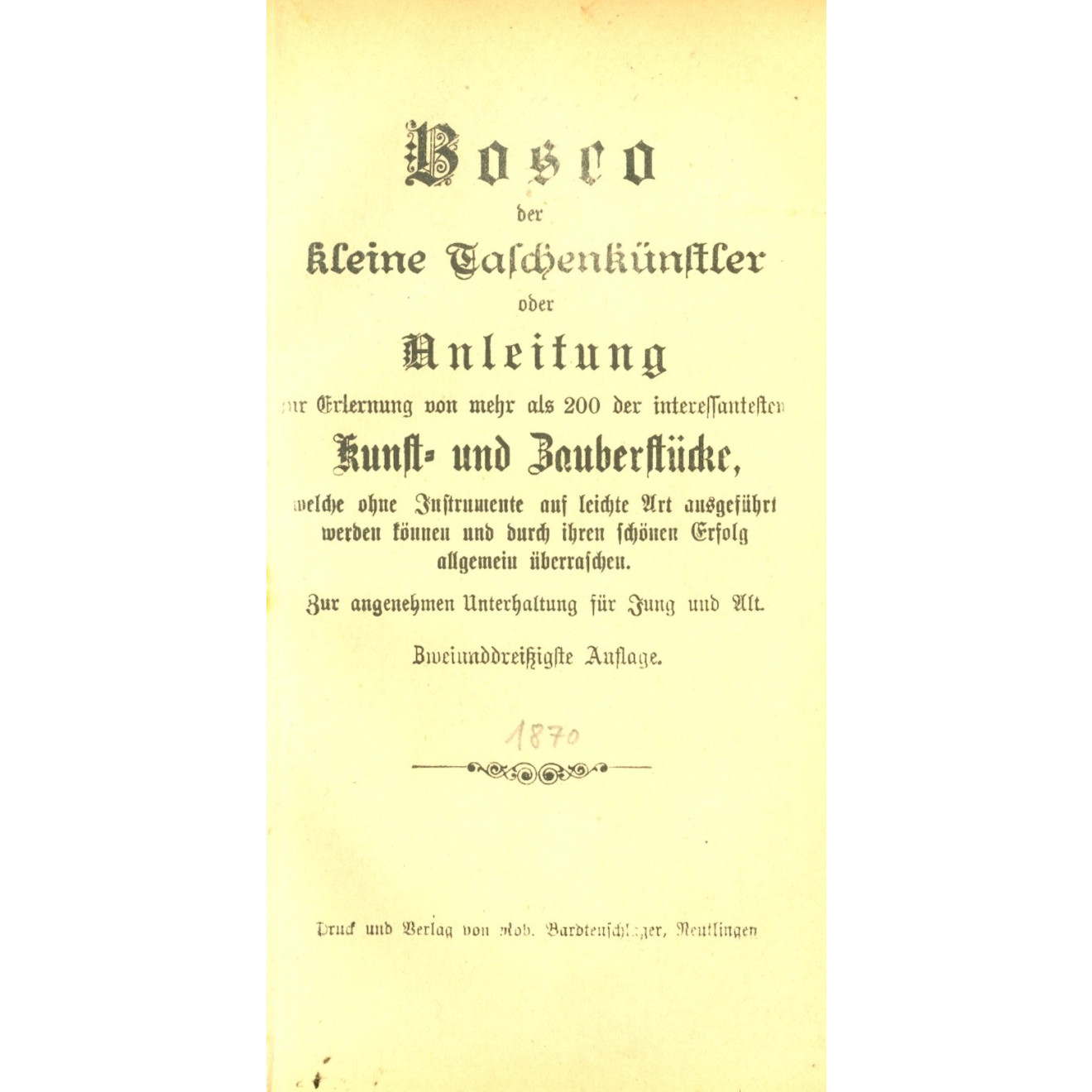 Bosco der kleine Taschenkünstler