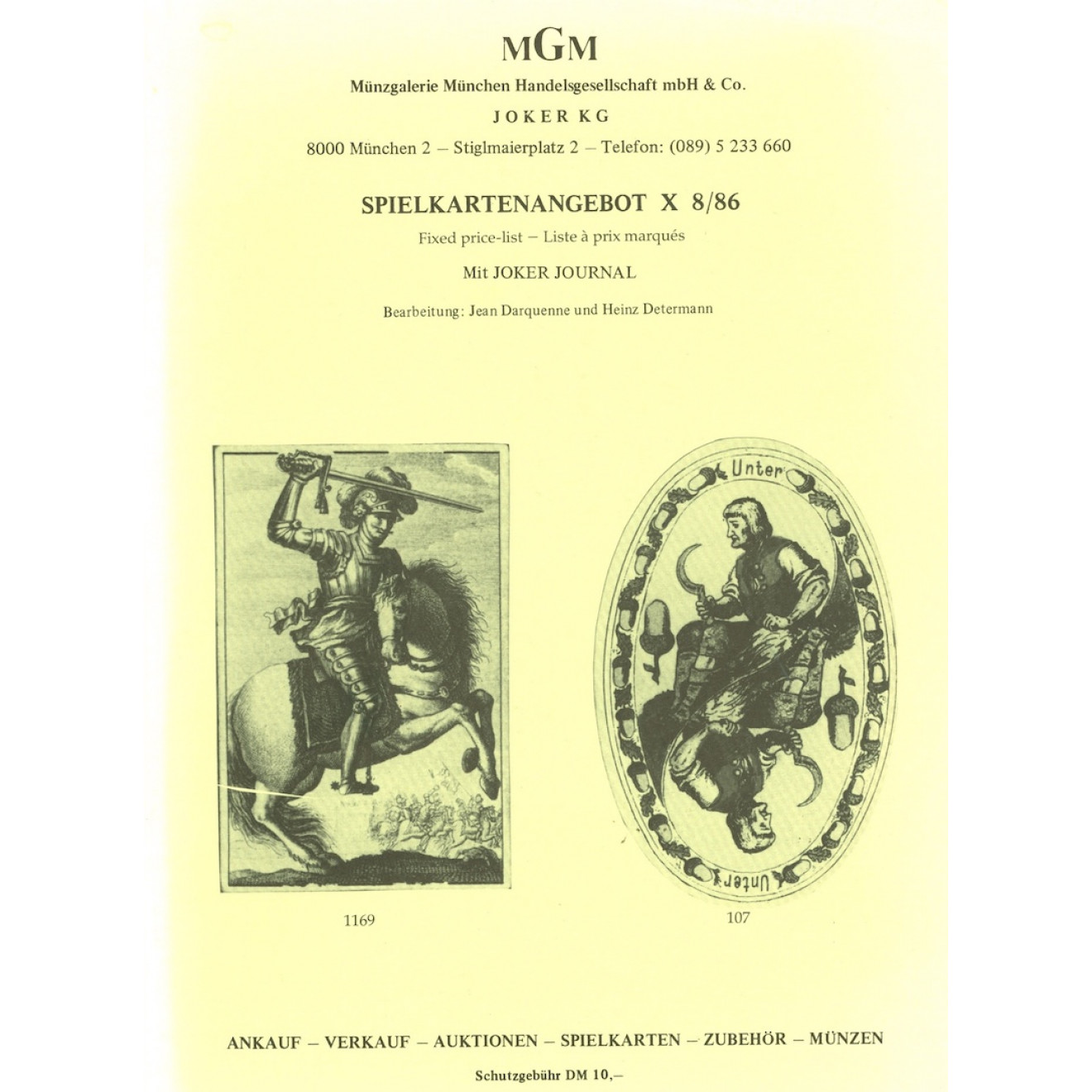 Katalog MGM: Spielkartenangebot X 8/86