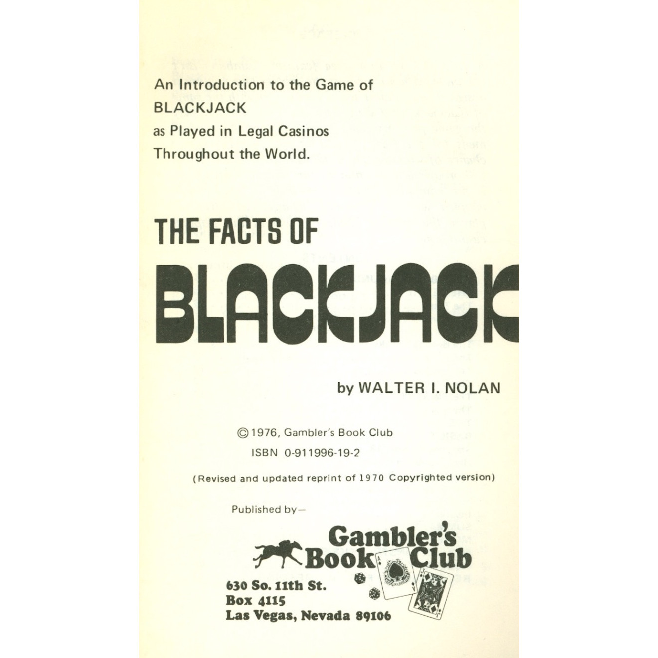 The Facts Of Blackjack