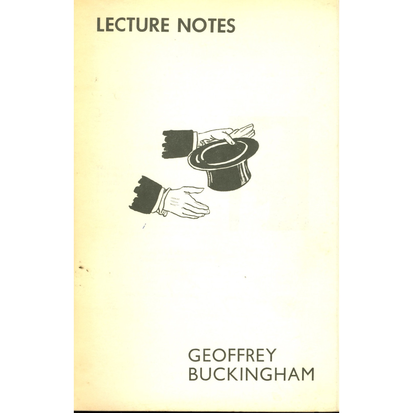 Lecture Notes (Geoffrey Buckingham)