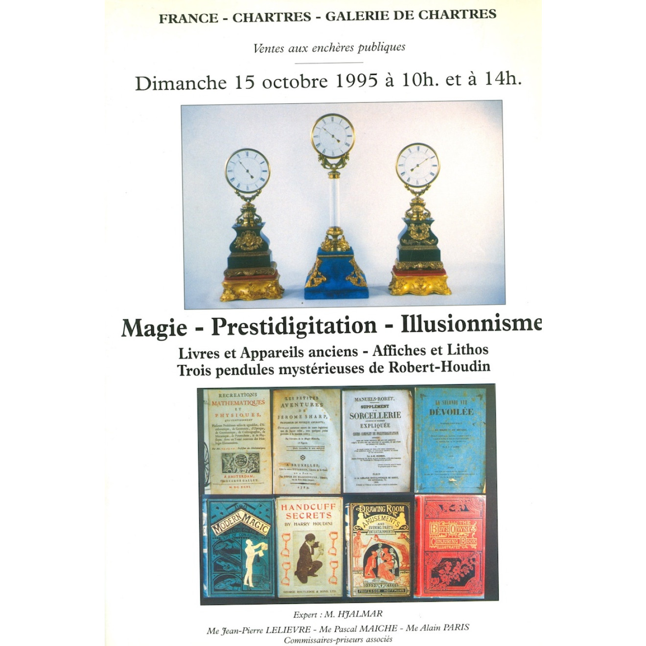Prestidigitation Illusionnisme. Dimanche 15 octobre 1995