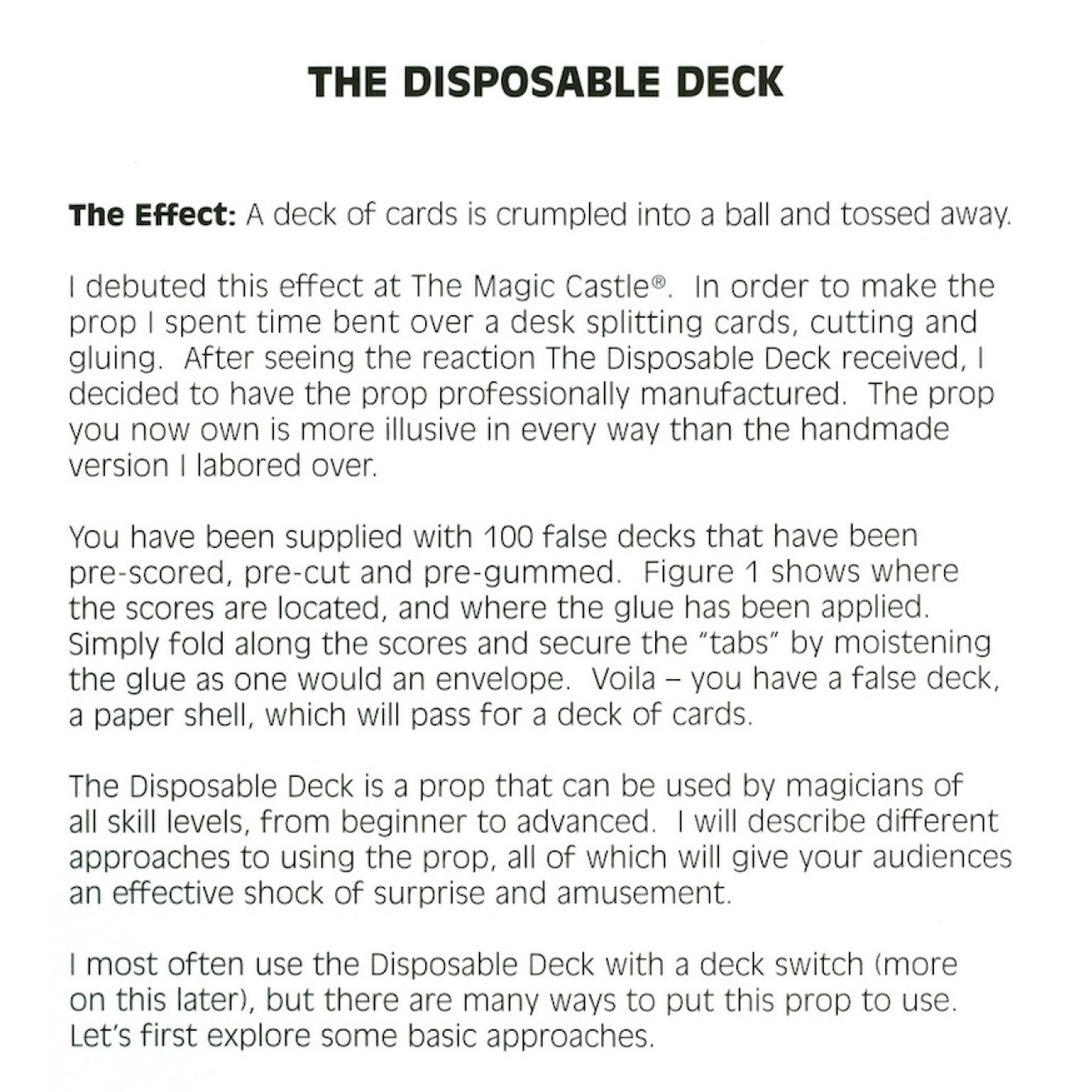 The Disposable Deck by David Regal