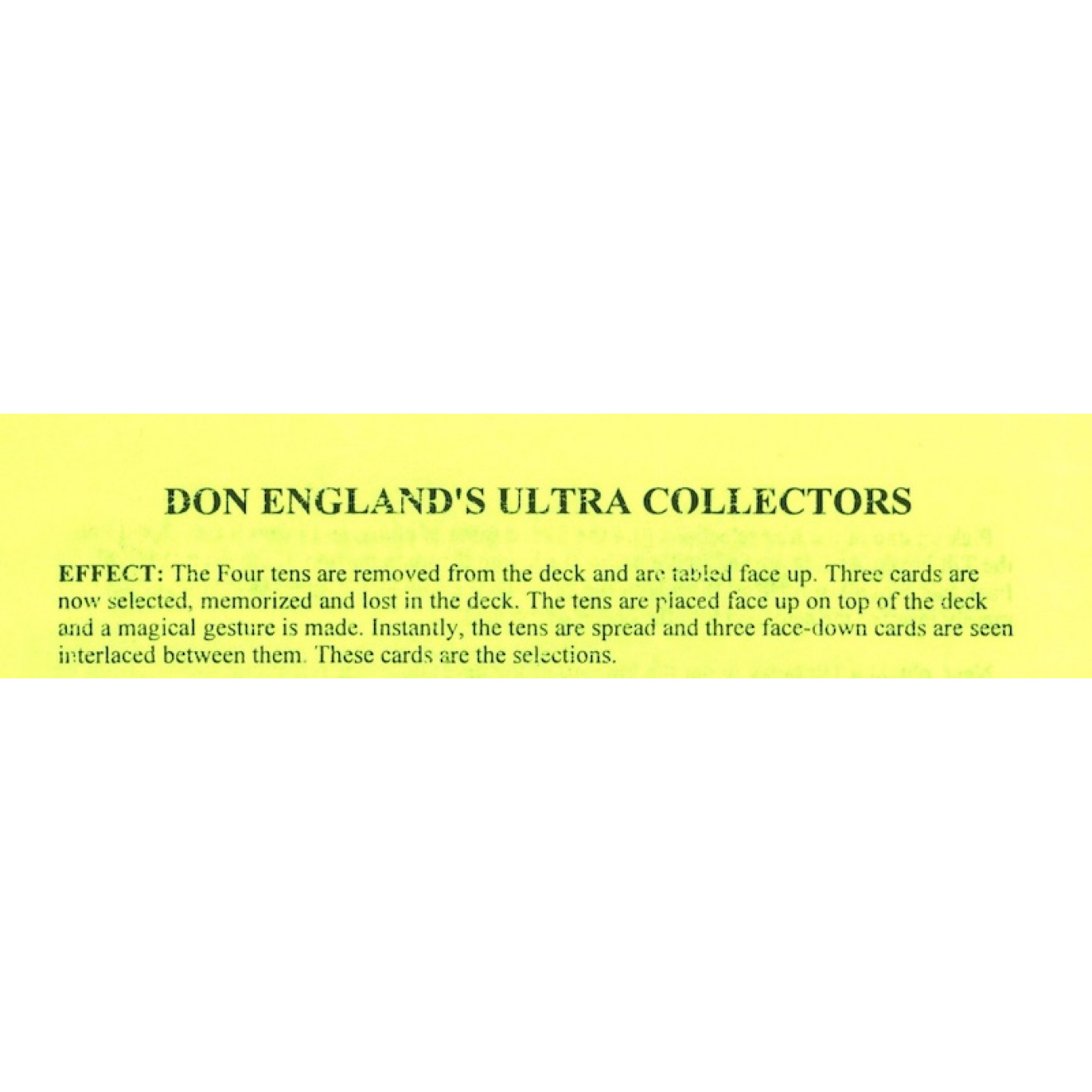 Don Englands Ultra Collectors
