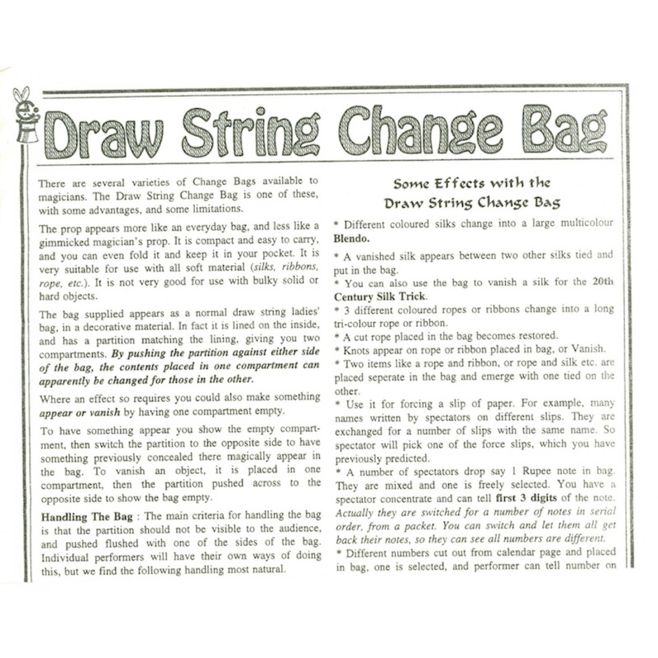 Draw String Change Bag