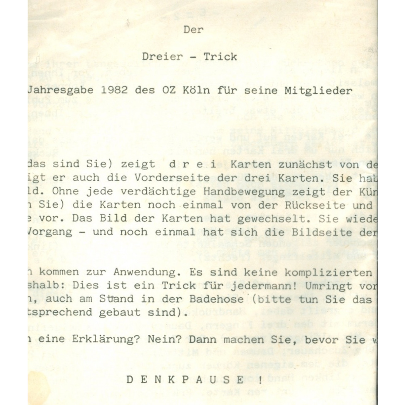 Der Dreier-Trick