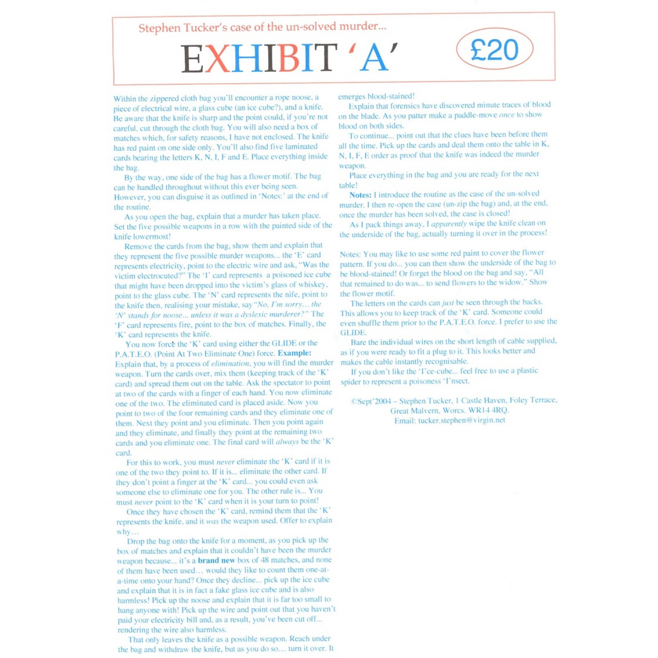 Exhibit 'A' by Stephen Tucker