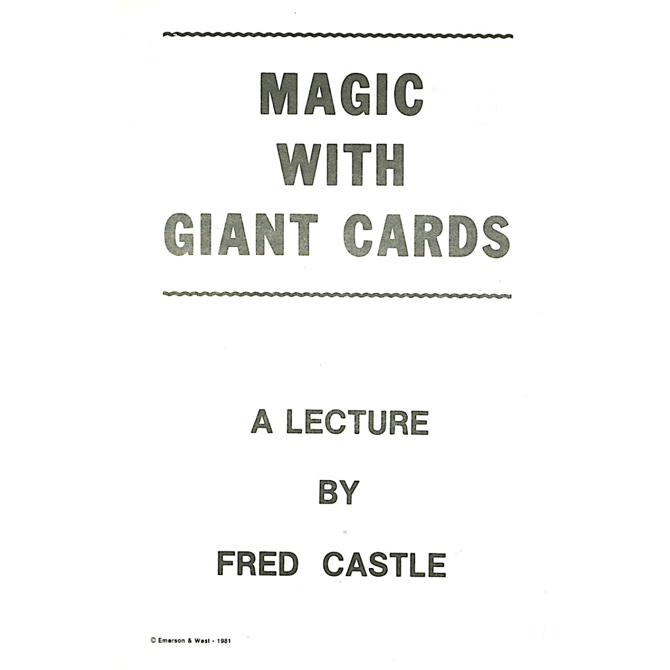 Magic With Giant Cards