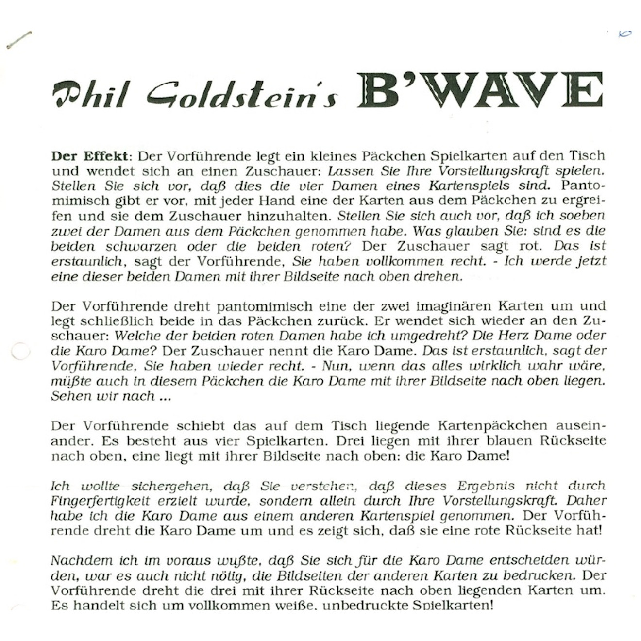 Phil Goldstein's B'Wave