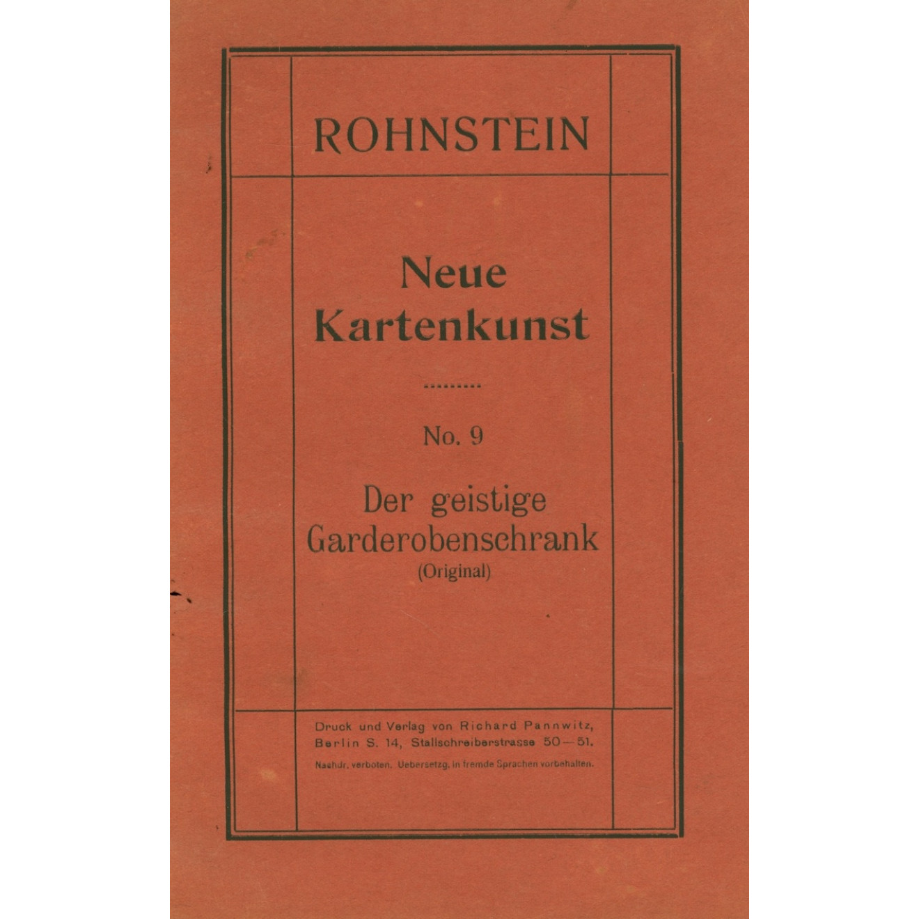 Neue Kartenkunst No. 9 – Der geistige Garderobenschrank