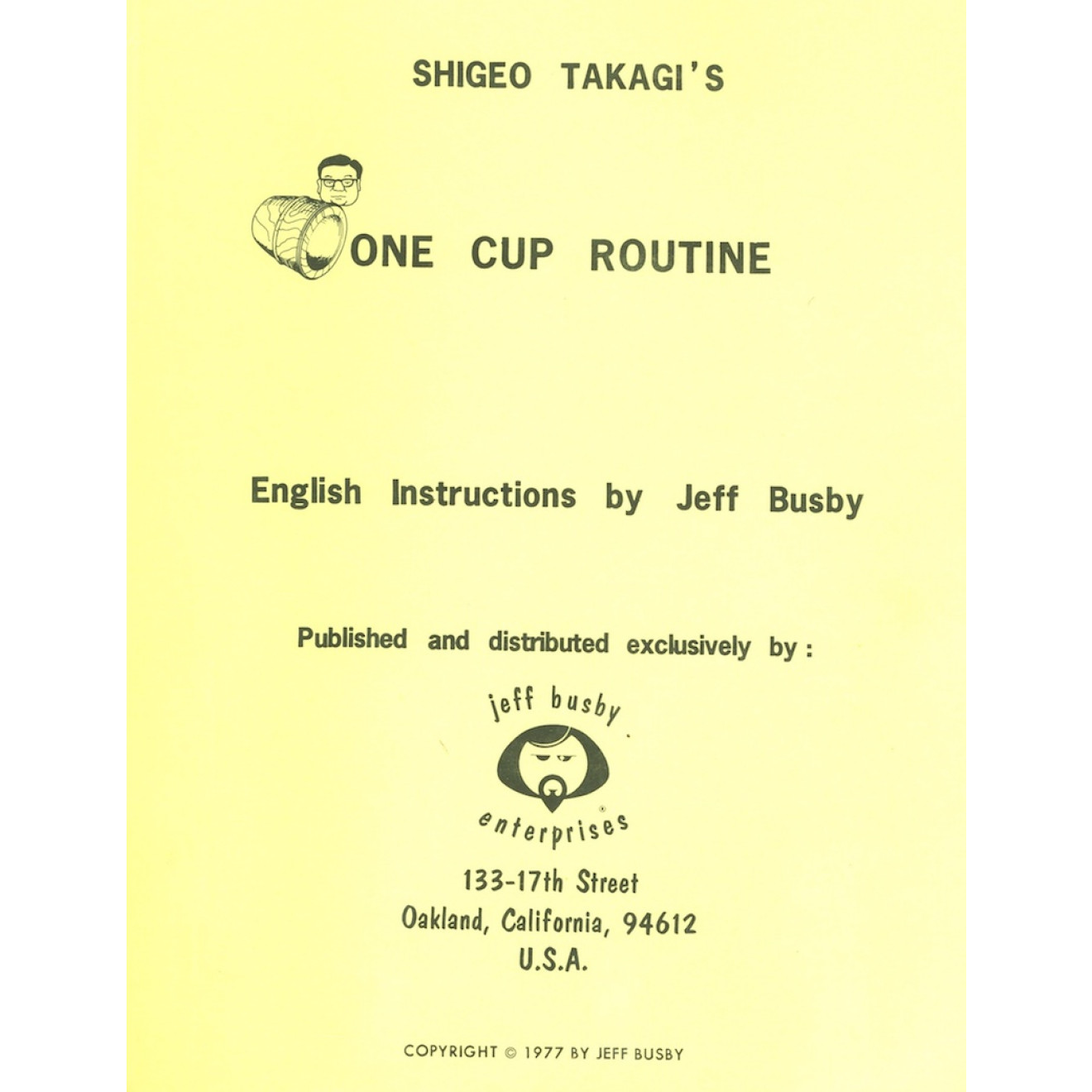 Shigeo Takagi's One Cup Routine