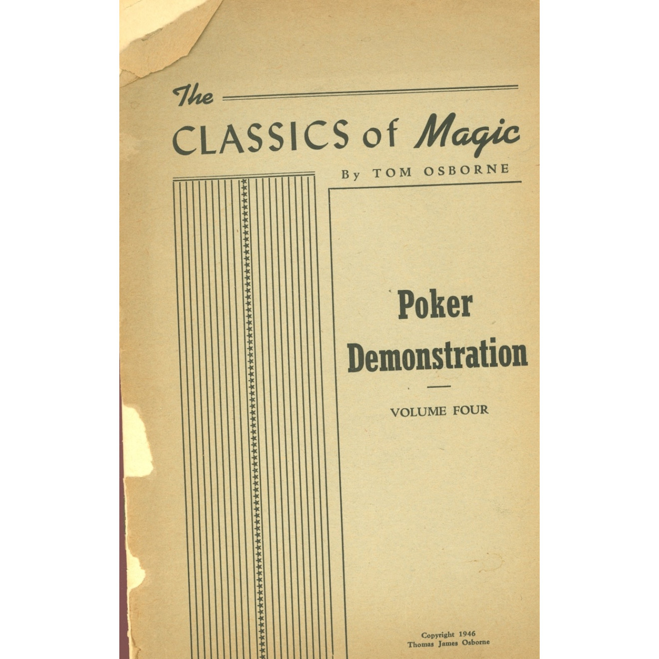 The Classics of Magic - Poker Demonstration Vol 4 by Tom Osborne