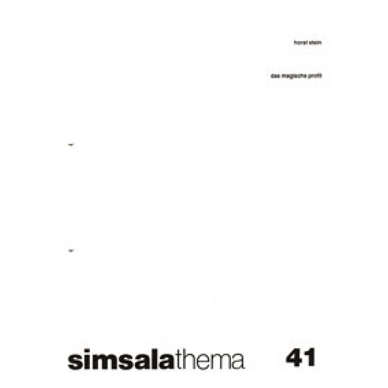 das magische profil (Simsalathema 41)