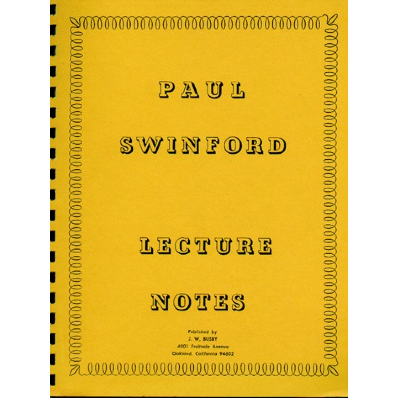 Paul Swinford Lecture Notes