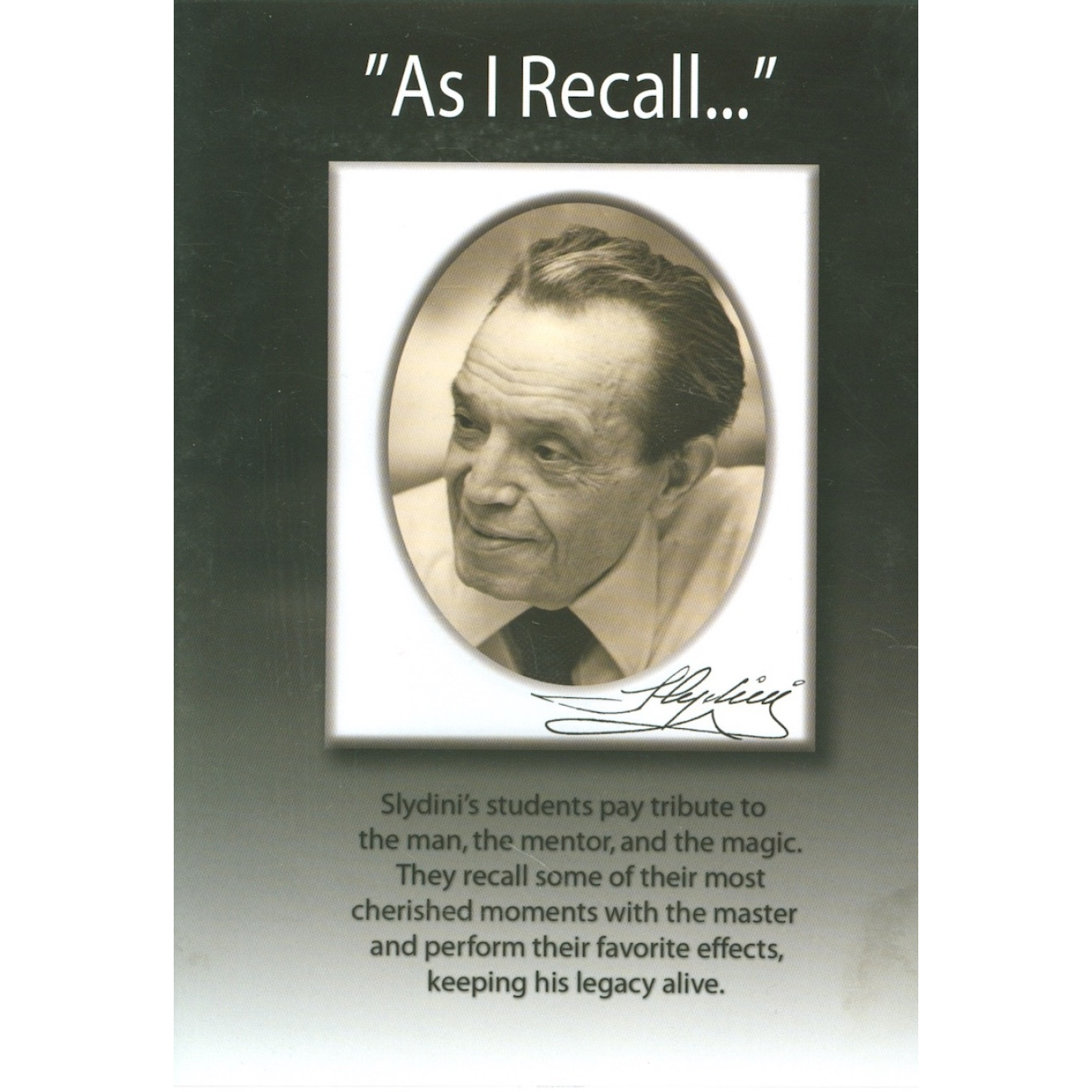As I Recall (2 DVD Set) - Tony Slydini