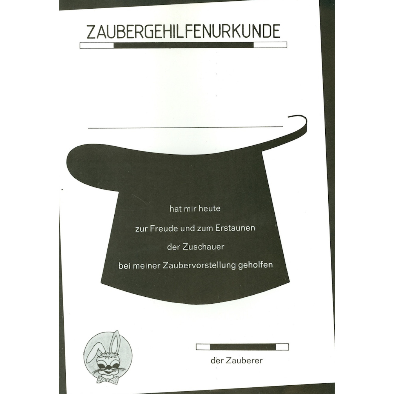 Zaubergehilfen-Urkunde