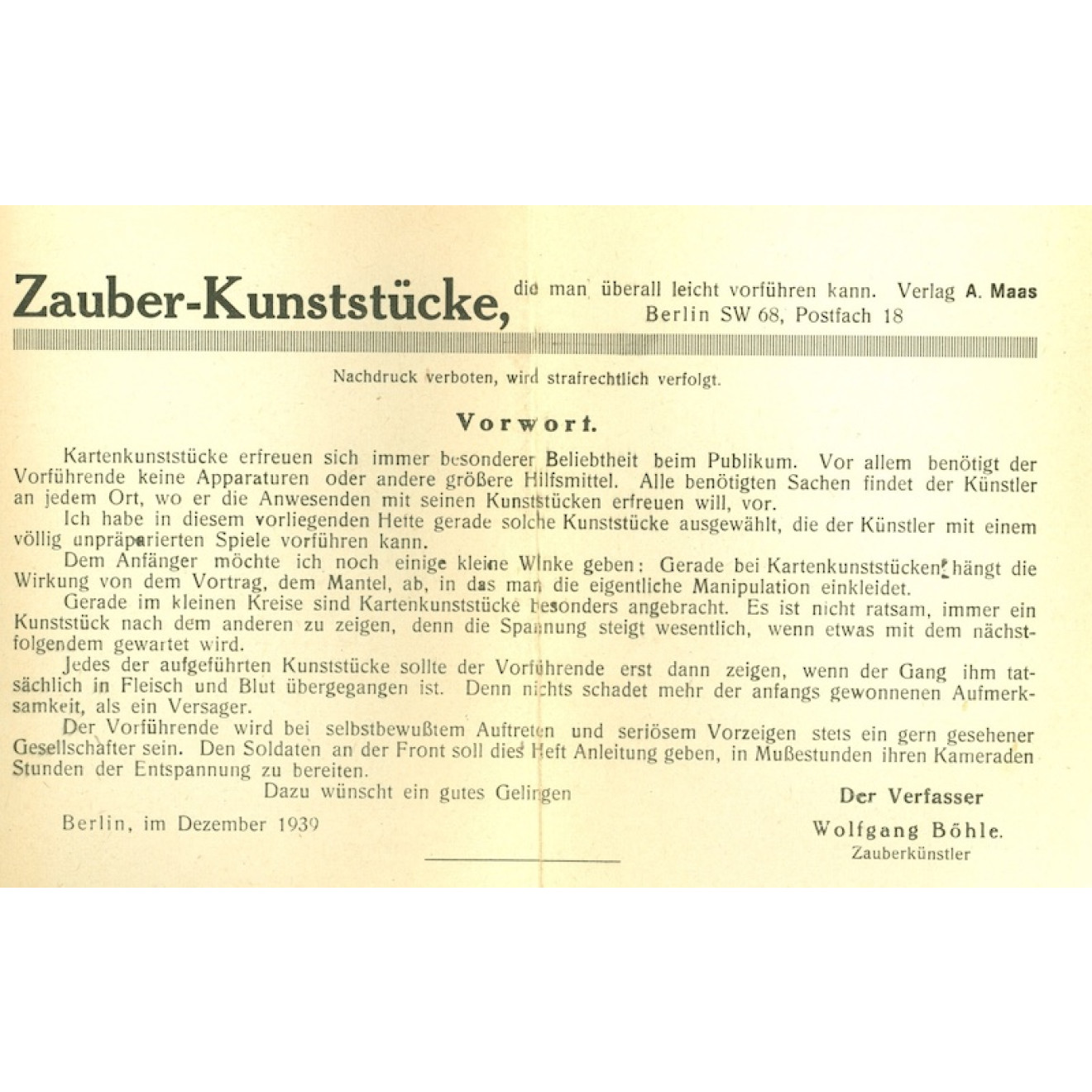 Zauber-Kunststücke ... die man ...