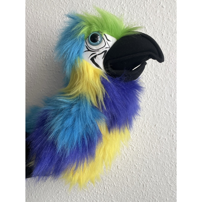 Handpuppe Ara / blau-grün