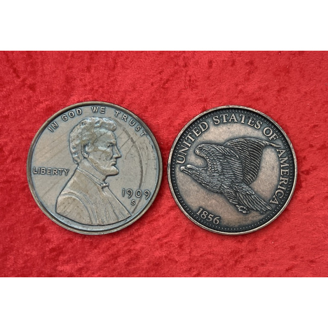 Doppelset Riesenmünze One Cent