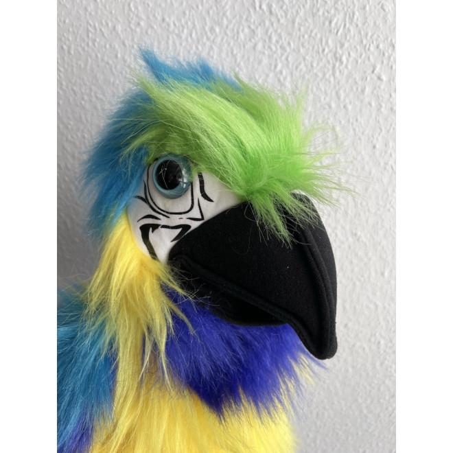 Handpuppe Ara / blau-grün