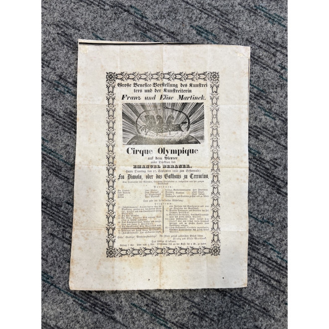 Anschlagzettel des Circus Beranek von 1850