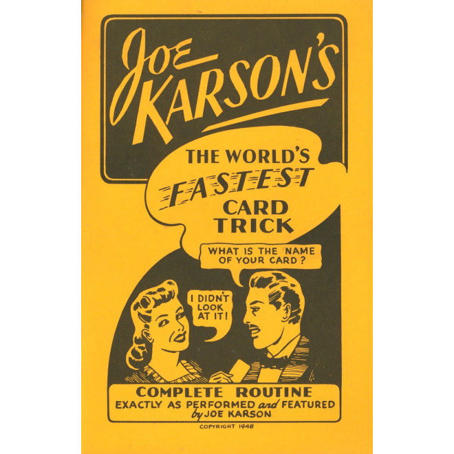 Joe Karson's The World`s Fastest Card Trick