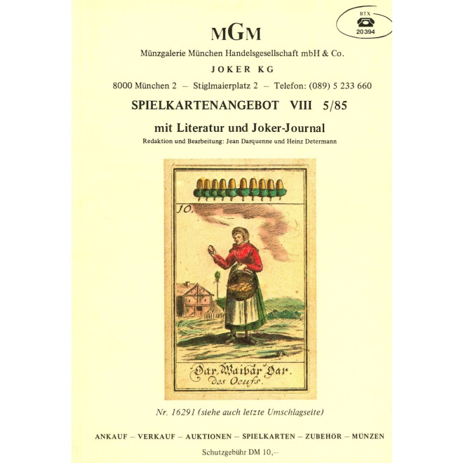 Katalog MGM: Spielkartenangebot VIII 5/85