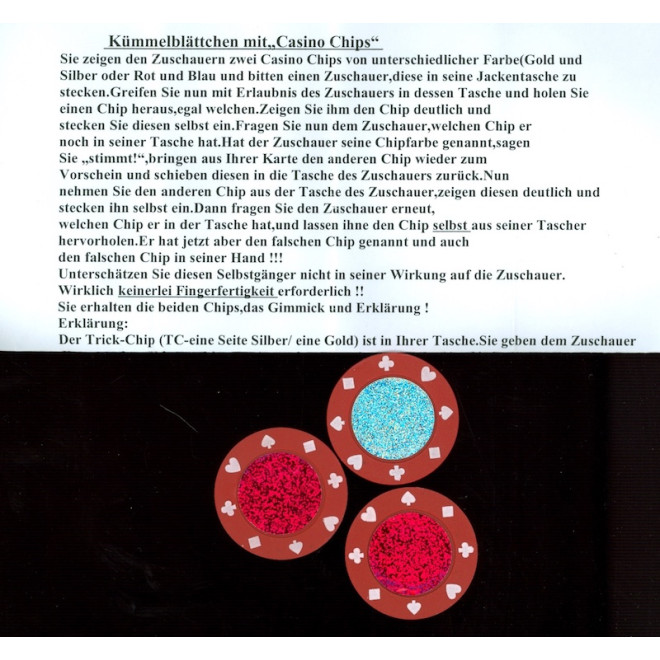 Kümmelblättchen mit Casino Chips