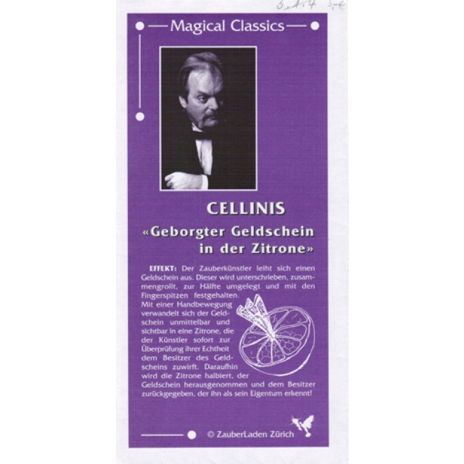 Cellinis Geborgter Geldschein in der Zitrone