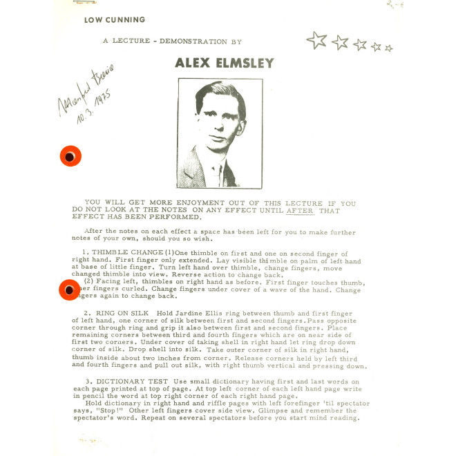 A Lecture - Demonstration by Alex Elmsley