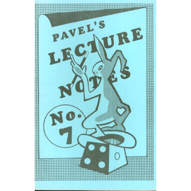 Pavel's Lecture Notes No.7