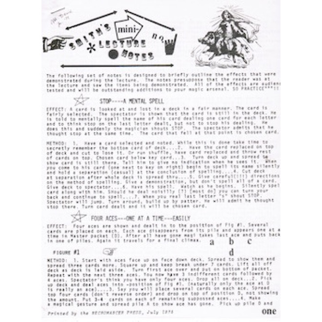 Smith's Mini - Lecture No.1