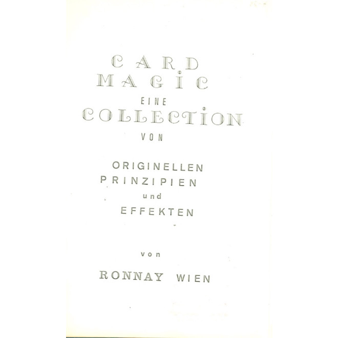 Card Magic - Eine Collection von originellen Prinzipien und Effekten