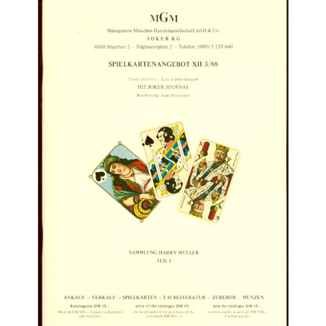 Katalog MGM: Spielkartenangebot XII 3/88