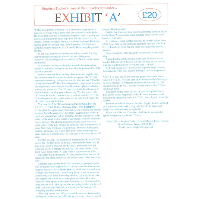 Exhibit 'A' by Stephen Tucker