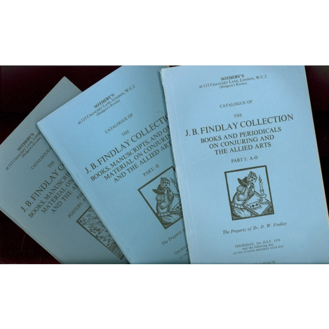 Catalogue of the J. B. Findlay Collection Books and Periodicals on Conjuring and the Allied Arts (3 vols.)