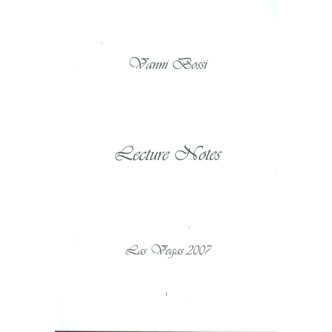 Vanni Bossi Lecture Notes Las Vegas 2007