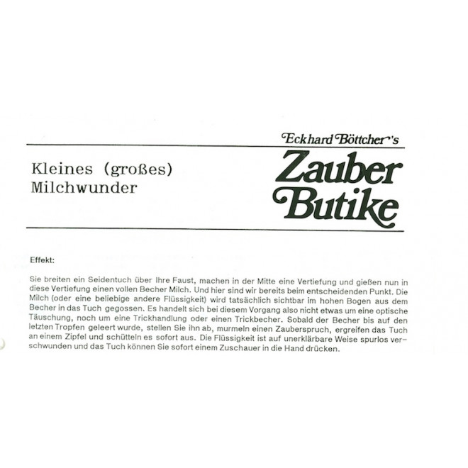 Kleines (großes) Milchwunder