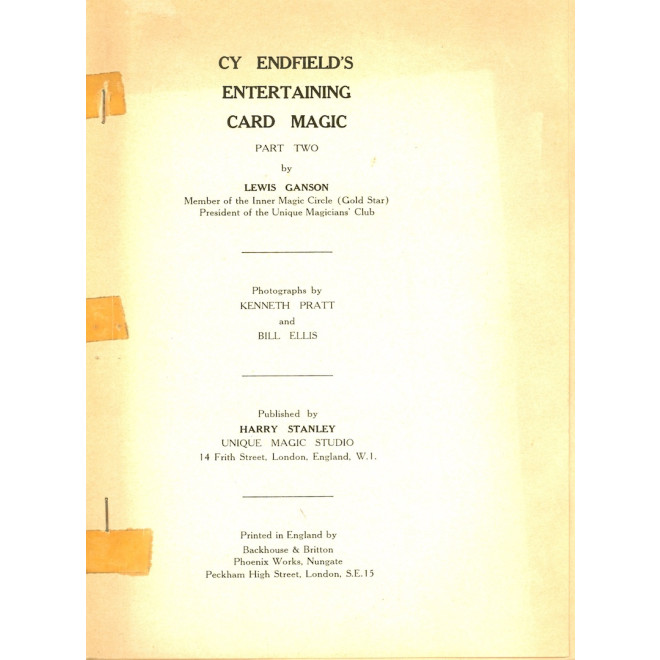 Cy Endfield's Entertaining Card Magic, Part Two